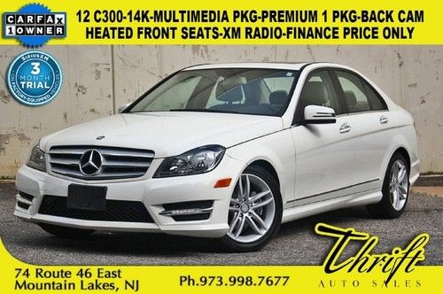 12 c300-14k-multimedia pkg-premium 1 pkg-heated front seats-back cam-xm radio