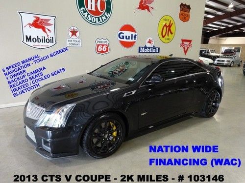 2013 cts-v coupe,6 speed trans,sunroof,nav,htd/cool lth,black whls,2k,we finance
