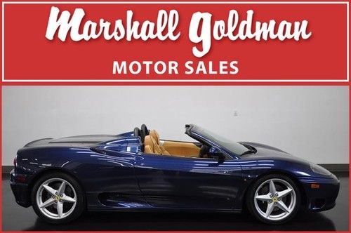 2004 ferrari 360 spider tour d france blue tan 6spd manual serviced 12,800 miles