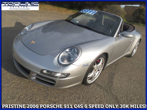 +pristine 2006 porsche 911 carerra "s" cabriolet 6 speed 30k miles + warranty!+