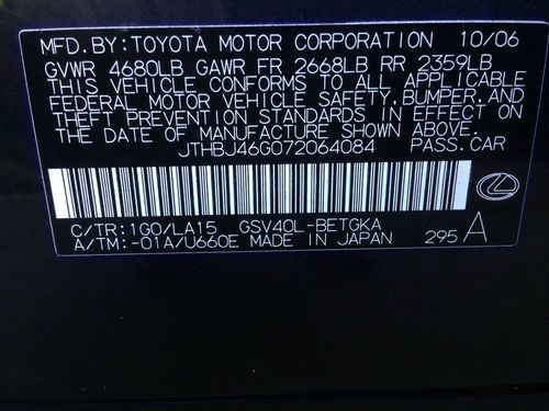 2007 Lexus ES350 Base Sedan 4-Door 3.5L Premium Pkg Chrome Wheels, US $19,499.00, image 9