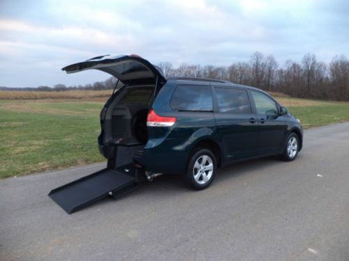 2011 toyota sienna wheelchair/handicap van rear entry conversion low miles