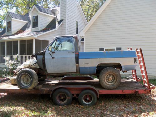 1973 chevy k10 4x4 project with 82 chevy body. 350 eng. 350 trans. mud truck