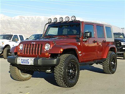 Unlimited sahara 4 door hard top 4x4 custom lift wheels tires lights low miles