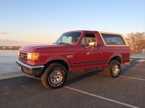 1989 ford bronco xlt sport utility 2-door 5.0l 4x4 bone stock must see!!!