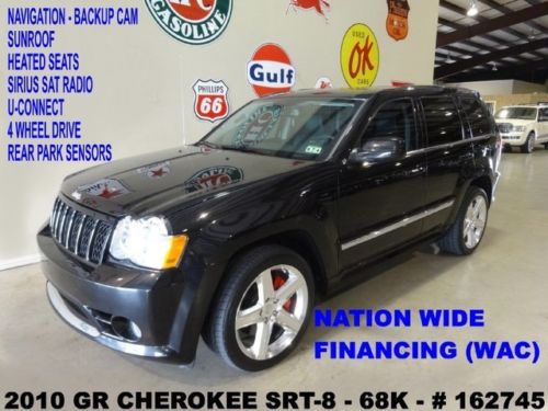 2010 grand cherokee srt-8,sunroof,nav,back-up,htd lth,polish 20&#039;s,68k,we finance