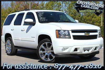10 tahoe lt 37k leather dvd 4x4 3rd row hitch 22" chrome htd seats chevy crcars