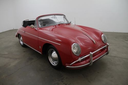 1959 porsche 356a cabriolet, ruby red, highly collectible, matching number hood