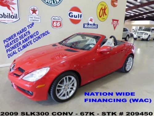 09 slk300 conv,automatic,pwr hard top,htd lth,pioneer,17in whls,67k,we finance!!