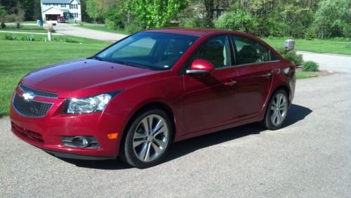 2012 chevrolet cruze ltz sedan 4-door 1.4l loaded, leather, crystal red, keyless