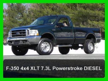 2002 ford f350 4x4 4wd regular cab xlt - 7.3l powerstroke diesel - low mileage -