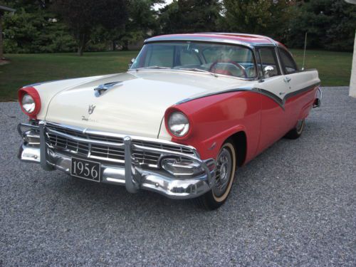 1956 ford crown victoria - fiesta red &amp; colonial white!!