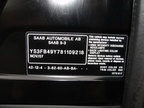 2007 SAAB 9-3 LUXURY SEDAN 2.0 TURBO 4CYL ENGINE LEATHER LOW MILES NO RESERVE !!, image 22
