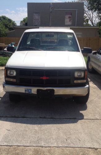 White chevy pickup work truck