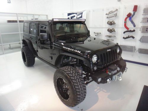 2014 jeep jk rubicon wrangler off road lifted 4x4 20&#034; wheels winch super clean