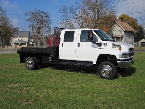 2005 chevy kodiak c4500 4x4 crew cab flatbed 4wd turbo diesel 74k