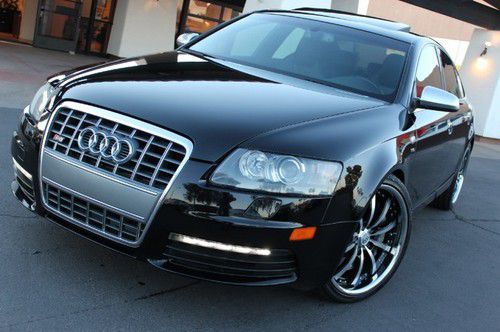 2008 audi s6. 5.2l v10. tech. pakg. blk/blk. clean. lexani wheels. clean carfax.