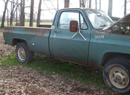 1977 chevrolet custom deluxe 20 pick-up 3/4 ton 4x4 farm truck project