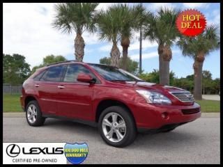 Lexus certified 2008 rx 400h awd navigation/premium plus pkg &amp; more +0.9% apr