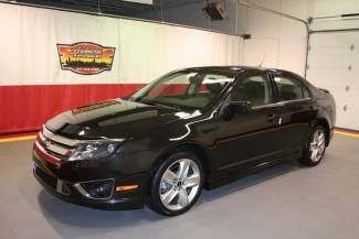 2010 ford fusion sport tuxedo black 3.5l fwd  black leather sunroof sync v6