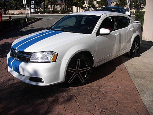 Dodge avenger 2012 white 3.6 liter sxt plus heat 20" wheels &amp; tires 12 spoiler