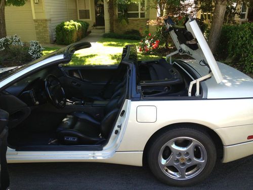 NISSAN 300ZX CONVERTIBLE ROADSTER WHITE WITH BLACK LEATHER VERY CLEAN AUTOMATIC!, image 3