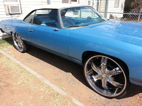 Baby blue chevy drop top