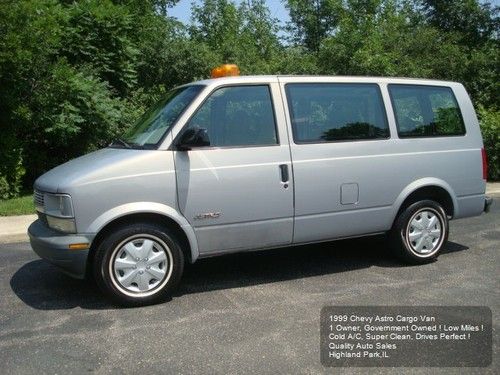 1999 chevy astro cargo van low 52k miles cold a/c 1 owner gov't owned nice clean