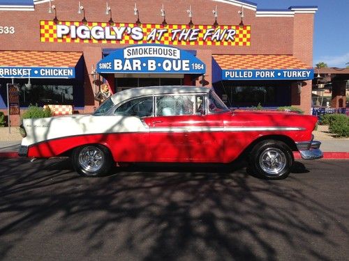 1956 chevrolet belair 2dr hardtop  non post 4speed 350  v8 vc56s factory belair