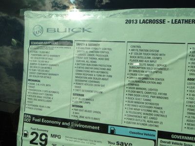 2013 BUICK LACROSSE LEATHER NAV REPAIRABLE LIGHT DAMAGE REBUILDABE SALVAGE TITLE, US $22,500.00, image 24