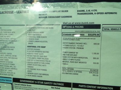 2013 BUICK LACROSSE LEATHER NAV REPAIRABLE LIGHT DAMAGE REBUILDABE SALVAGE TITLE, US $22,500.00, image 25