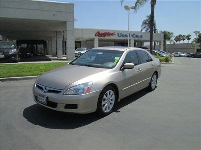 2007 honda accord ex-leather desert mist metallic, available financing, v6 power