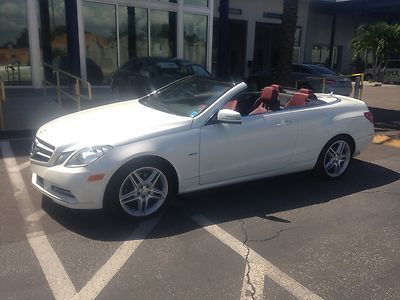 2012 mercedes benz e350 cabriolet diamond white red leather 11k miles loaded