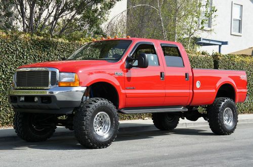 Crew cab long bed srw 7.3l powerstroke diesel 90k miles lift'd rims tires mint!!