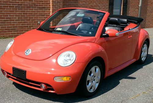 2003 volkswagen beetle gls convertible 2-door 2.0l sundown orange!