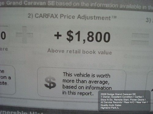 2008 DODGE GRAND CARAVAN SE 1OWNER STOW N GO CD/iPOD CARFAX POWER SLIDING DOORS, US $6,975.01, image 8