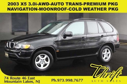 2003 x5 3.0i-awd-auto trans-premium pkg-navigation-moonroof-cold weather pkg