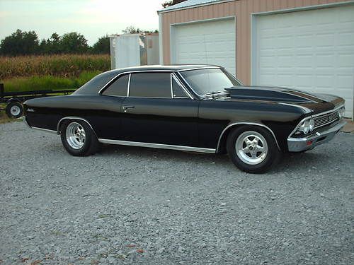 Cheverolet: chevelle 1966 chevy malibu hotrod street strip rod black