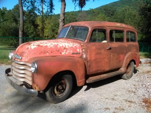 1949 chevy suburban carryall clam shell 3100 half ton. advance design barn find.