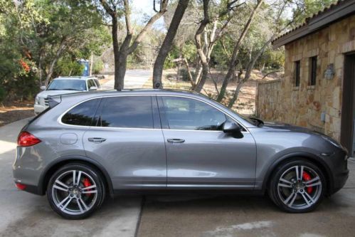 2012 porsche cayenne turbo sport utility 4-door 4.8l grey burmester premium plus