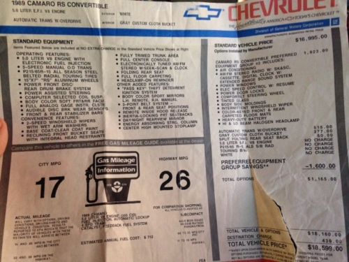 1989 Chevrolet Camaro RS Convertible 2-Door 5.0L, image 3