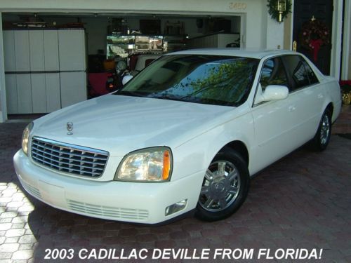 2003 cadillac deville, white with tan leather, rust free florida vehicle! sharp!