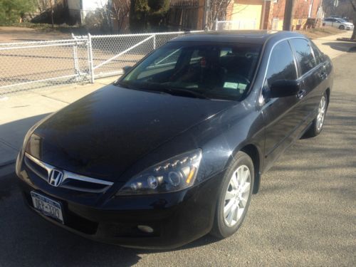 2007 honda accord ex v6 4door black leather