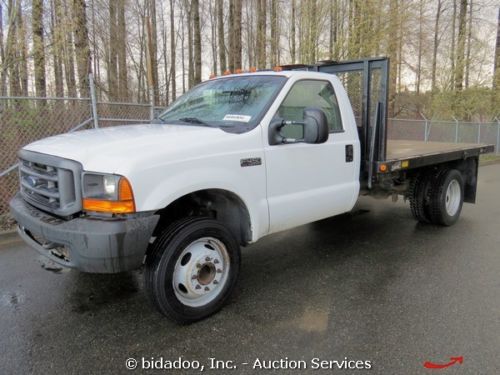 Ford f-450xl 12&#039; flatbed pickup truck powerstroke 7.3l diesel manual 6-spd a/c
