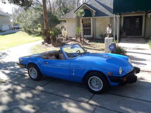 1980 triumph spitfire convertible blue w/ overdrive/hardtop 65,000 actual miles