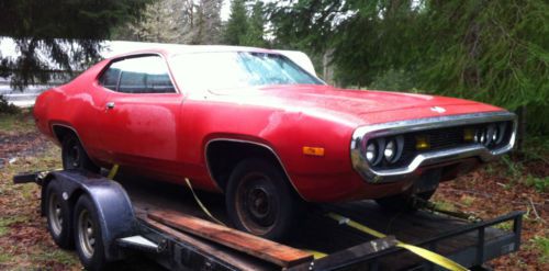 1972 Plymouth Satellite FE5 Red Coupe 72 318 Auto Project MOPAR GTX Roadrunner, US $2,000.00, image 1