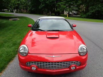 2003 ford thunderbird convertible/hardtop-white-torch red-black conv &amp; interior