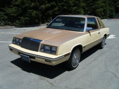 1985 chrysler lebaron turbo coupe 77k orig. ca car blue plates rare 2 door k car