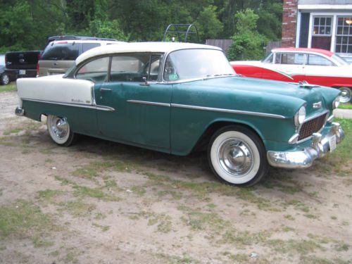 1955 CHEVY BELAIR 2DR HARDTOP ALL ORIGINAL 50K BARN FIND RUNS, image 2