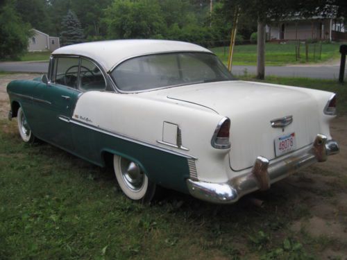 1955 CHEVY BELAIR 2DR HARDTOP ALL ORIGINAL 50K BARN FIND RUNS, image 3